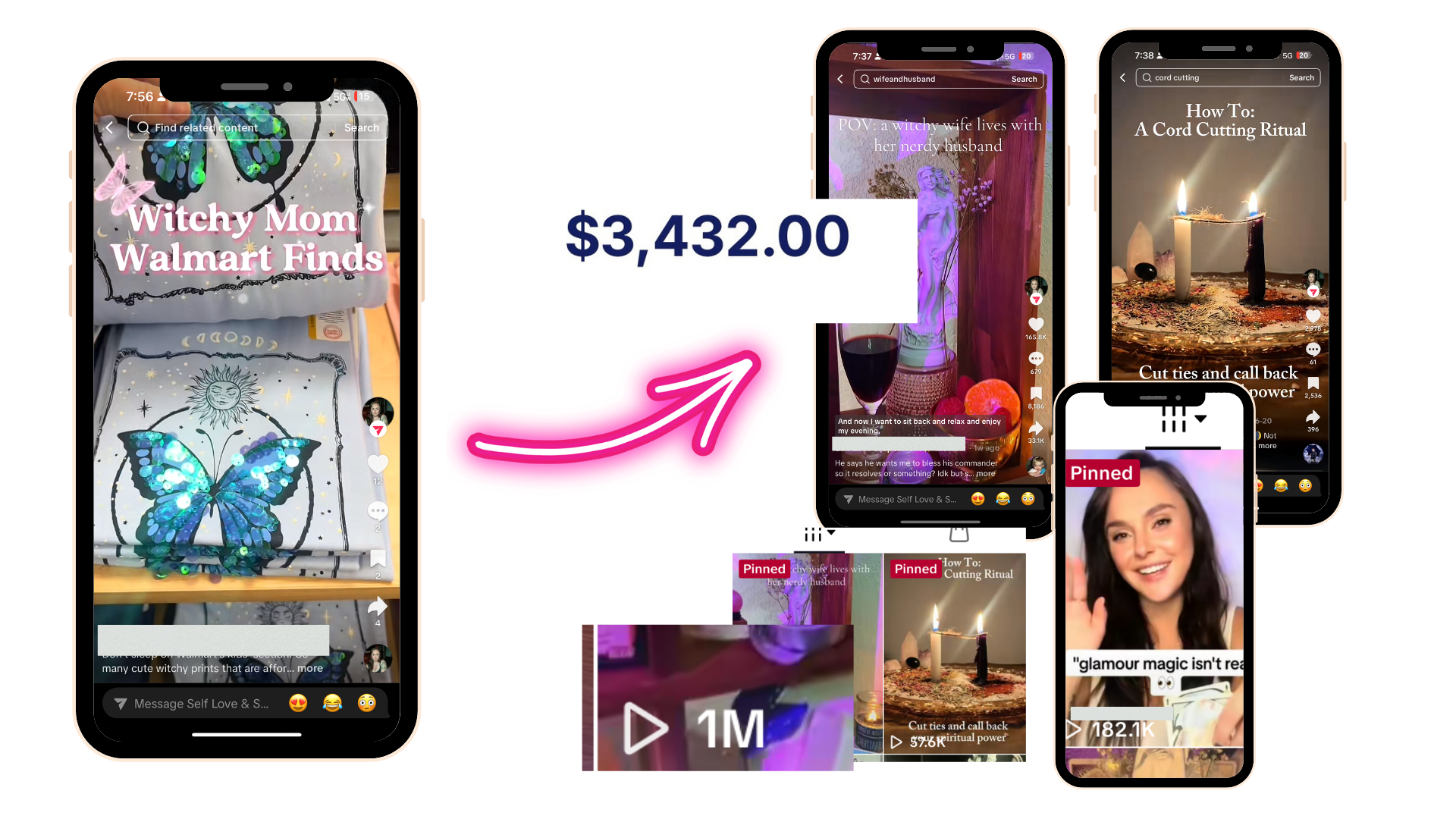 Maddie's viral content and $3,432 revenue result